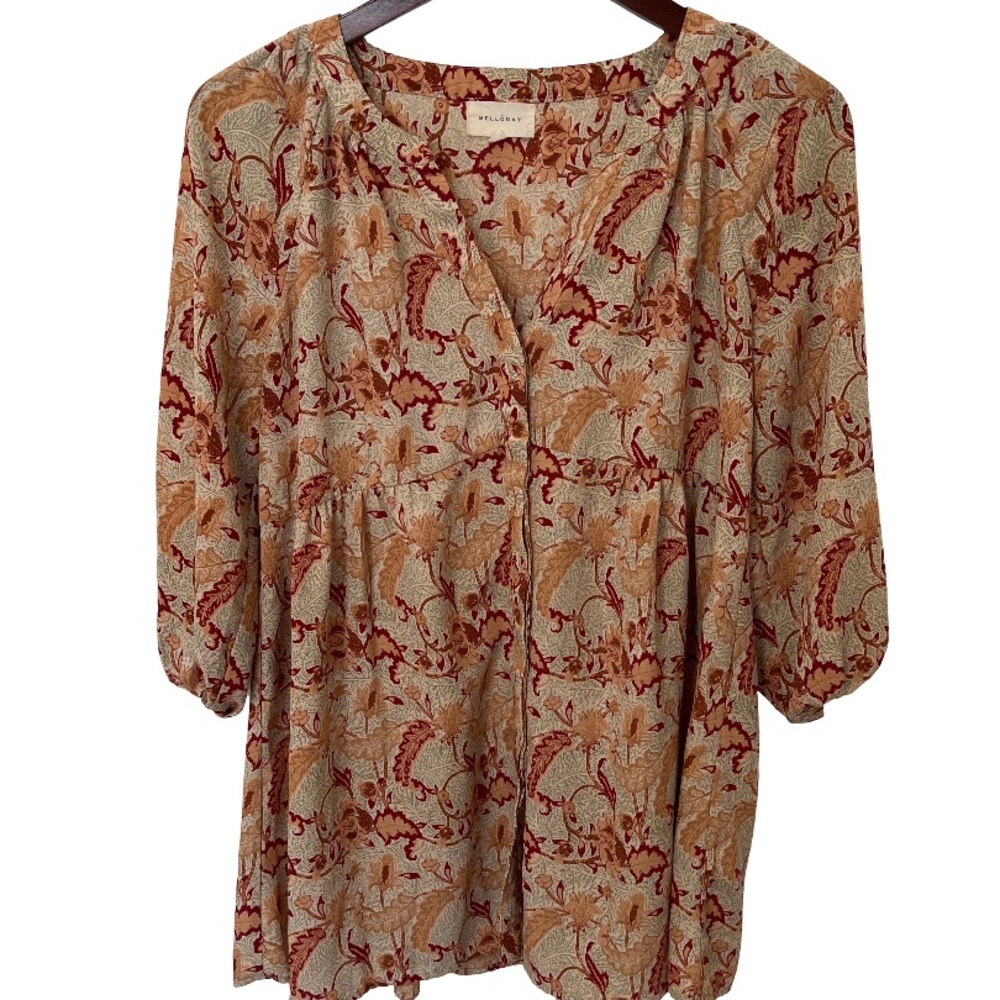 Melloday Size M Women's Floral Top